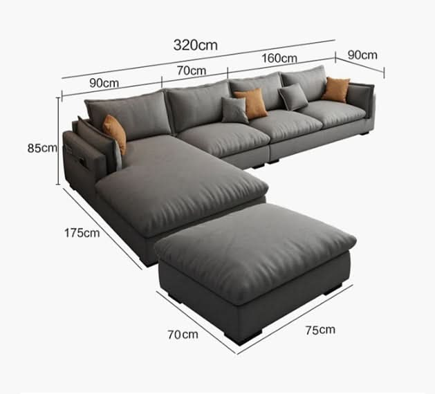 G918 Amos Three Seater Sofa, Leathaire