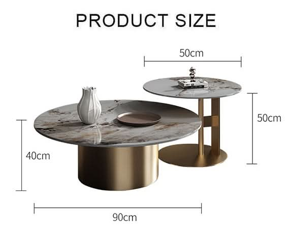 Coar Nesting Coffee Table Set, Gold & Grey