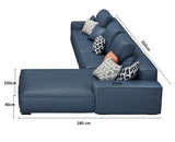 Nevaeh Three Seater Corner Sofa, Leathaire