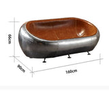 Aviator Airplane Tub Sofa, Aluminum Loveseat