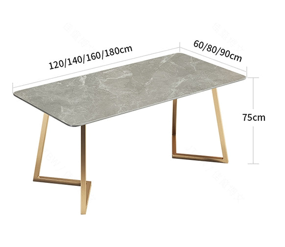 Attleboro Dining Table, Sintered Stone & Gold