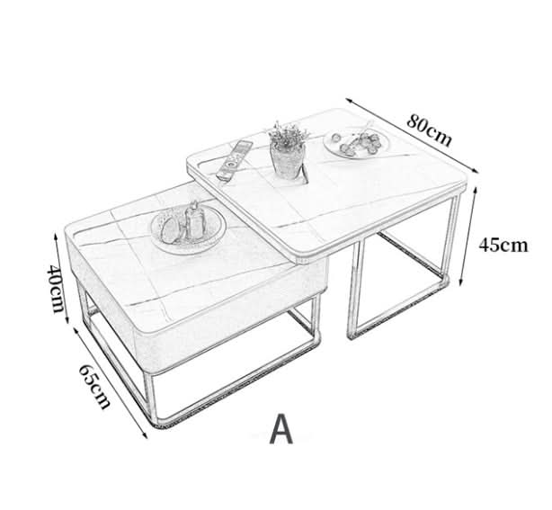 Lorelei Nesting Coffee Table Set, Sintered Stone