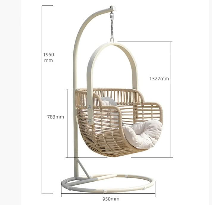 Galilea Rattan Garden Hanging Egg Chair with Stand, Indoor / Outdoor Furniture