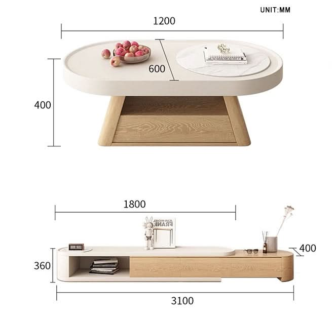 Quentina Coffee Table Set, With TV Stand