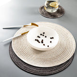 Round Braided Woven Placemats, Set of 4 Pieces | Weilai Concept