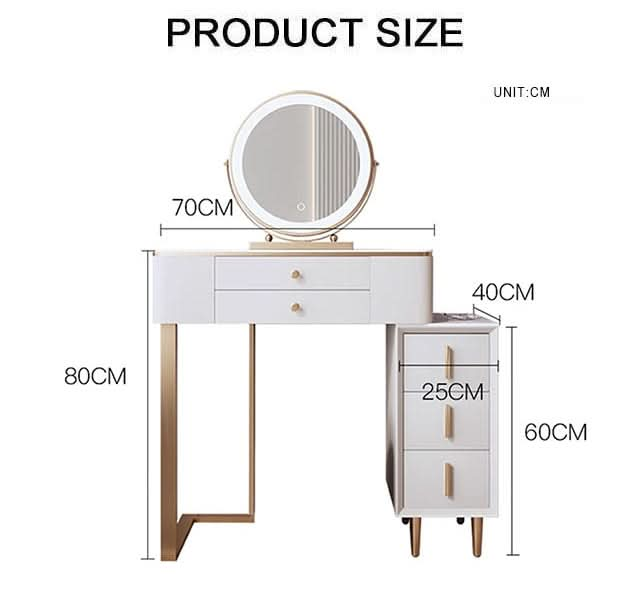 Dempsey Dressing Table With Sideboard, Extendable, Corner Dressing Table