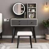 Hansell Dressing Table with LED Mirror and Stool | Weilai Concept