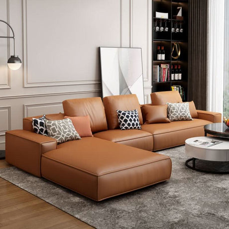 Nevaeh Three Seater Corner Sofa, Leathaire | Weilai Concept