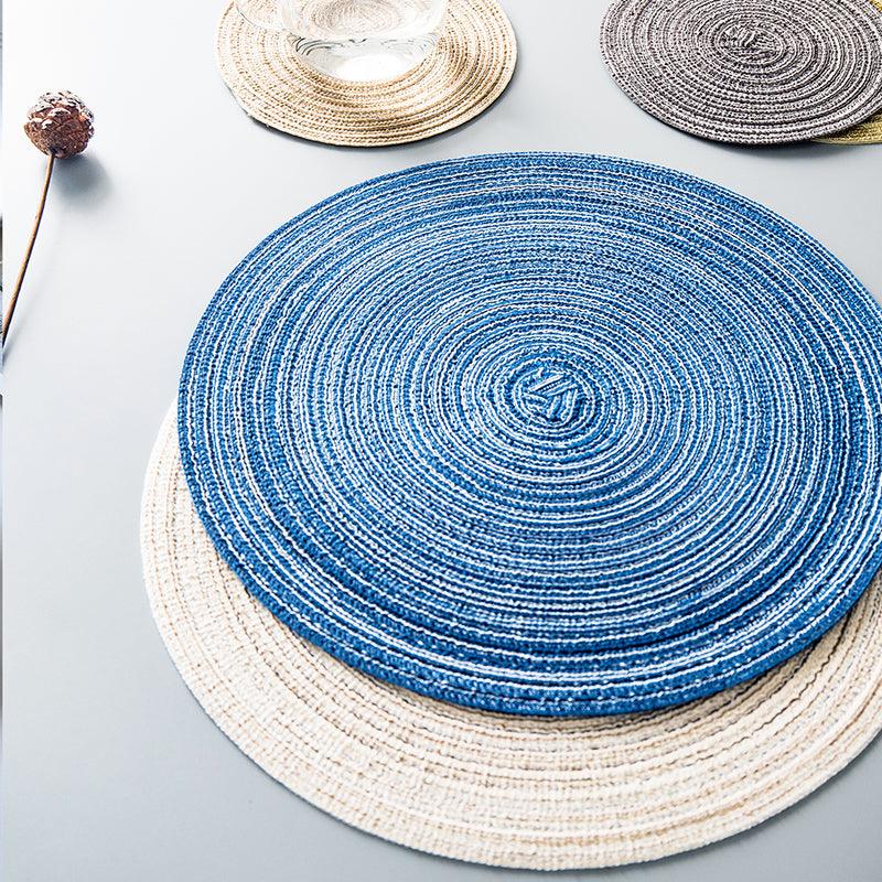 Round Braided Woven Placemats, Set of 4 Pieces | Weilai Concept