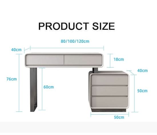 Dobson Dressing Table With LED Mirror 80cm For Display