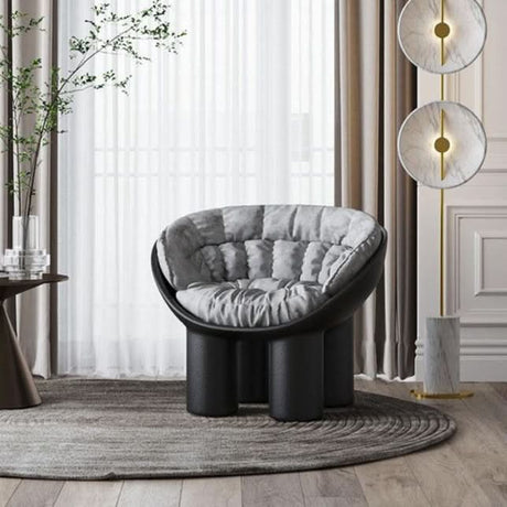 Roly Poly Fiberglass Armchair With Cushion, Black | Weilai Concept