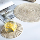 Round Braided Woven Placemats, Set of 4 Pieces | Weilai Concept