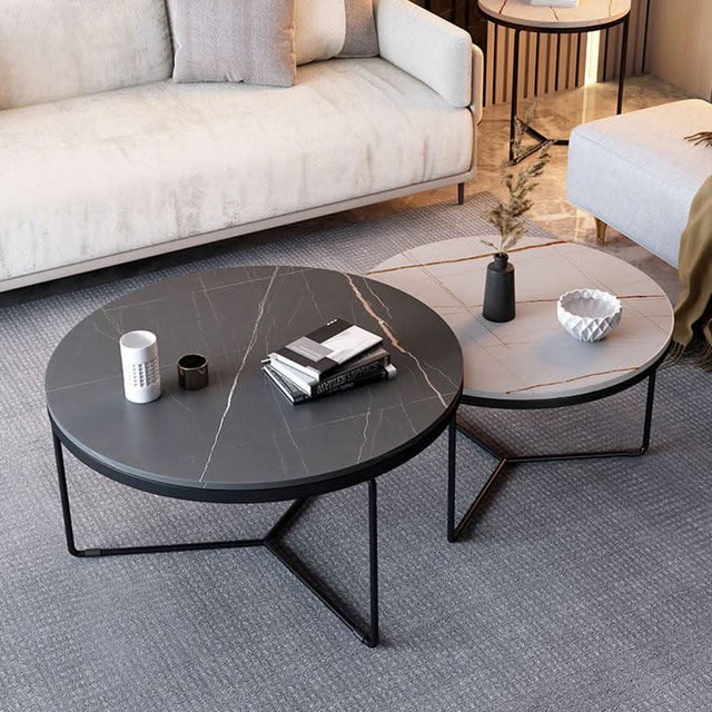 Morden Stone Round Nesting Coffee Table Set | Weilai Concept