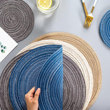 Round Braided Woven Placemats, Set of 4 Pieces | Weilai Concept