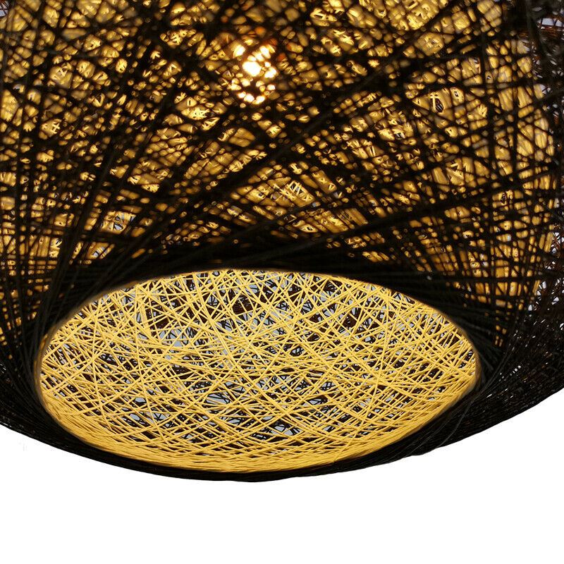 Rattan Ceiling Light lamp Hanging Hemp Rope Pendant Lamp Shade~1333-2