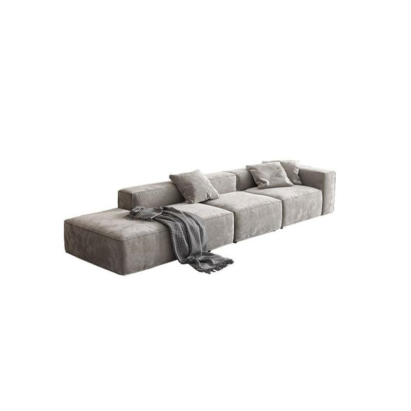 Yetta Three Seater Corner Sofa, Grey Velvet | Weilai Concept