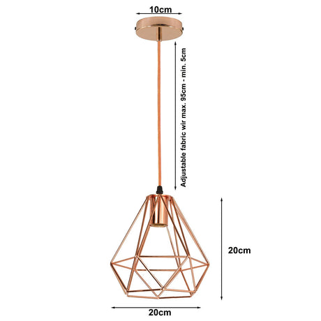 Rose Gold Industrial Metal Ceiling Hanging Pendant Light~1138-1