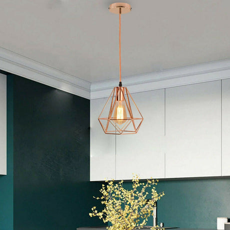 Rose Gold Industrial Metal Ceiling Hanging Pendant Light~1138-0