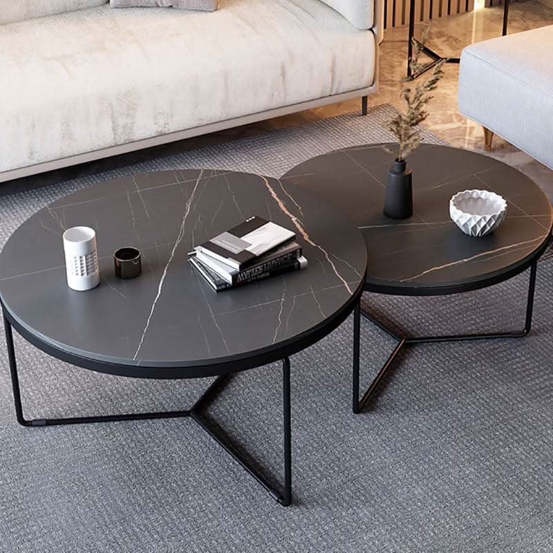 Morden Stone Round Nesting Coffee Table Set | Weilai Concept