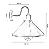 LEDSone Industrial vintage White Swan Neck Wall Light Indoor Sconce Metal Cone Shape Shade~3482-2