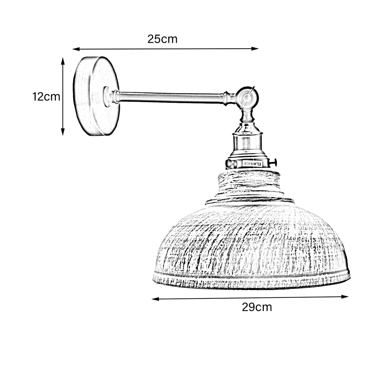 Metal Curvy Brushed Industrial Wall Mounted Wall Lamp Light~3459-2