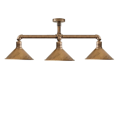 Ceiling Light Retro Vintage Industrial Flush Mount Brushed Copper Pipe Light Ceiling Light E27~3593-1