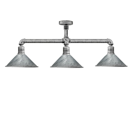 Ceiling Light Retro Vintage Industrial Flush Mount Brushed Silver Pipe Light Ceiling Light E27~3592-0