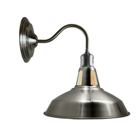 Vintage Retro Industrial Satin Nickel Wall Light Shade Modern Style High Polished Wall Sconce~3625-2