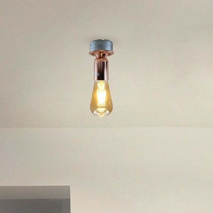 Modern Retro Industrial Vintage Ceiling Light Conduit Metal Flush Mount E27 Lamp~3665-0