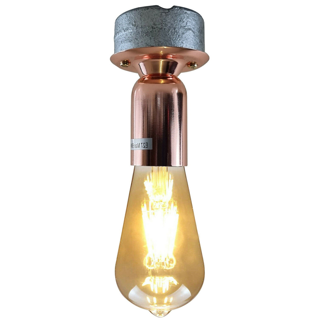 Modern Retro Industrial Vintage Ceiling Light Conduit Metal Flush Mount E27 Lamp~3665-3