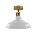 Industrial Vintage Retro Flush Mount Glossy Shade white colour Ceiling Light E27 UK~3768-1