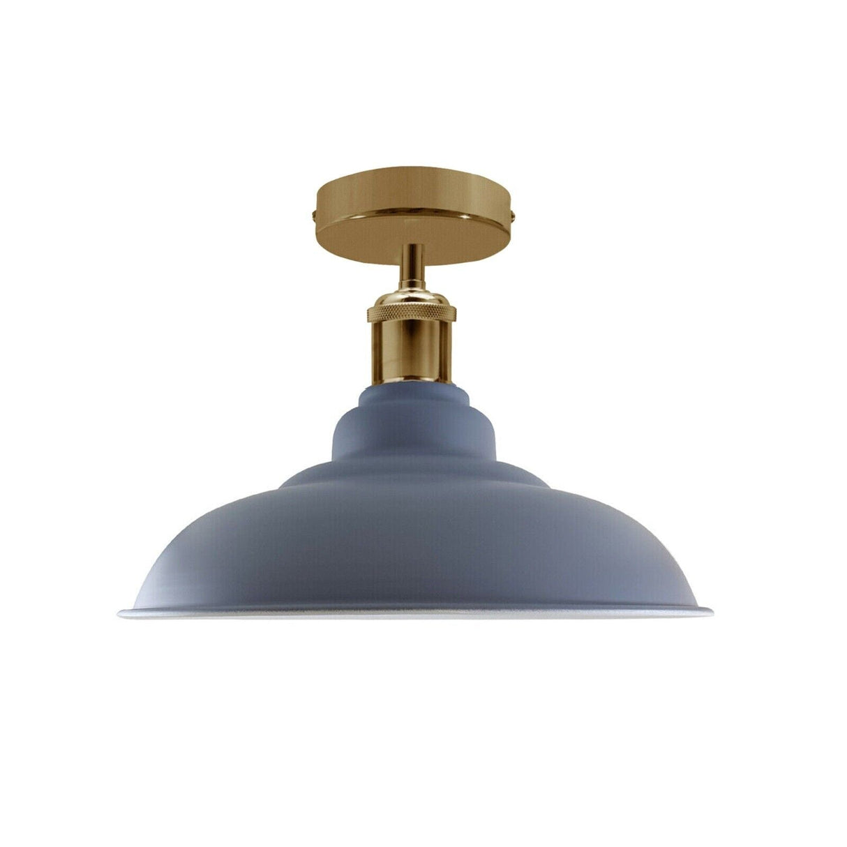 Industrial Vintage Retro Flush Mount Glossy Shade Gray colour Ceiling Light E27 UK~3767-3