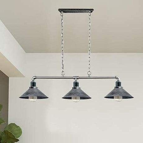 3 Way Cone Shades Ceiling Pendant Light Metal Pipe Light ~1861-0