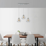 3 Head Rectangle Chrome Metal 20cm Diamond Wire Cage E27 Pendant Light,95cm Wire~ 4179-3