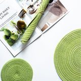 Round Braided Woven Placemats, Set of 4 Pieces | Weilai Concept