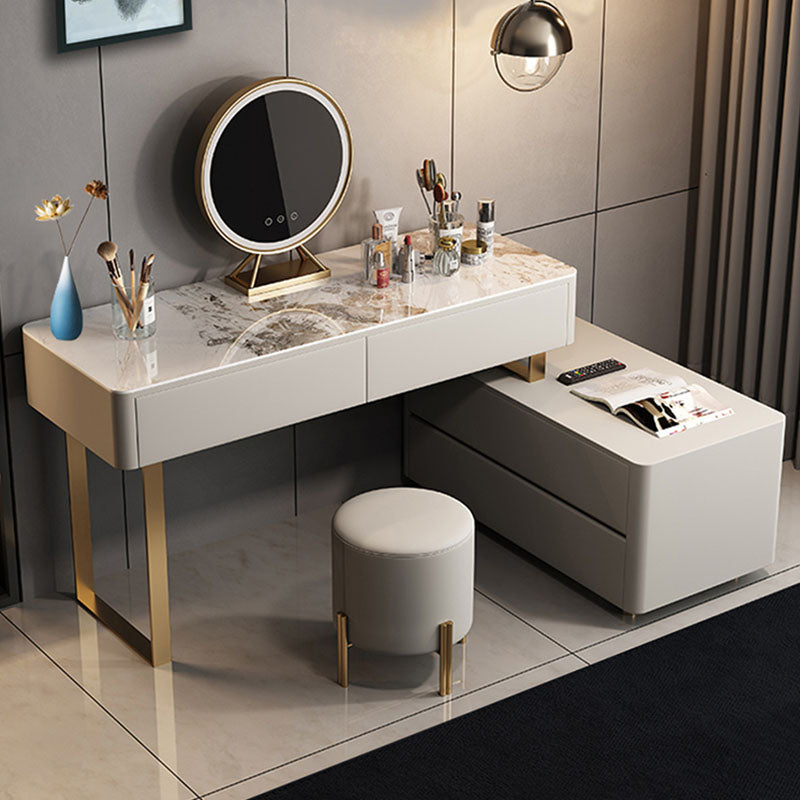 Davidson Dressing Table With LED Mirror, Extendable, Corner Dressing Table