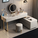 Davidson Dressing Table With LED Mirror, Extendable, Corner Dressing Table