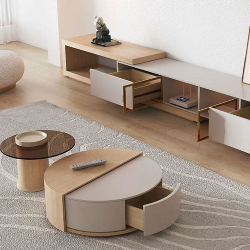 Ndre Nesting Coffee Table With TV Stand, Living Room Set | Weilai Concept