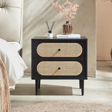 Matthew Bedside Table, Rattan