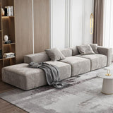 Yetta Three Seater Corner Sofa, Grey Velvet | Weilai Concept