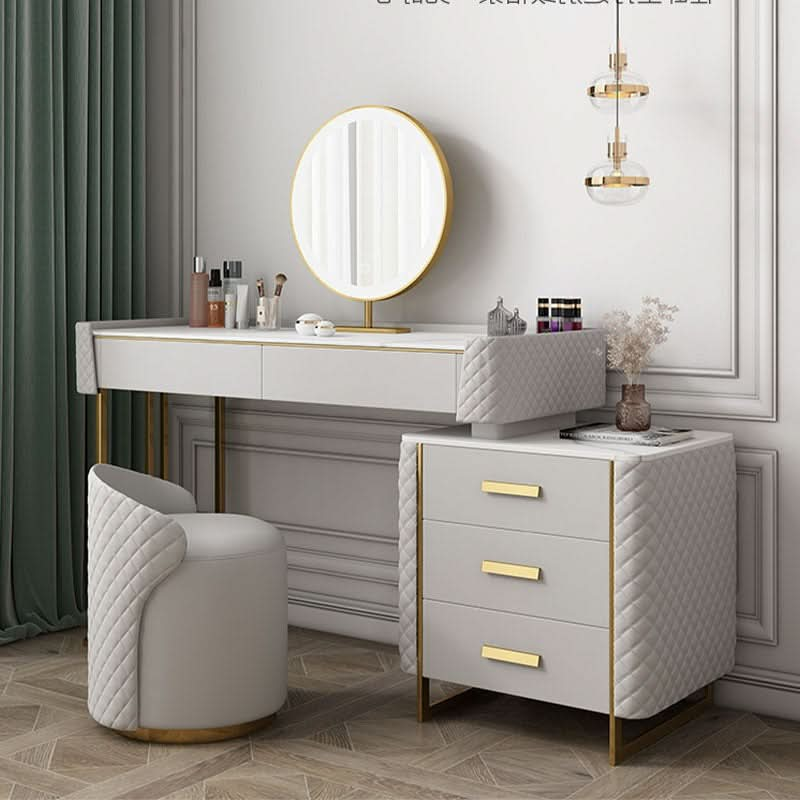 Allurea Dressing Table With LED Mirror, Grey | Weilai Concept