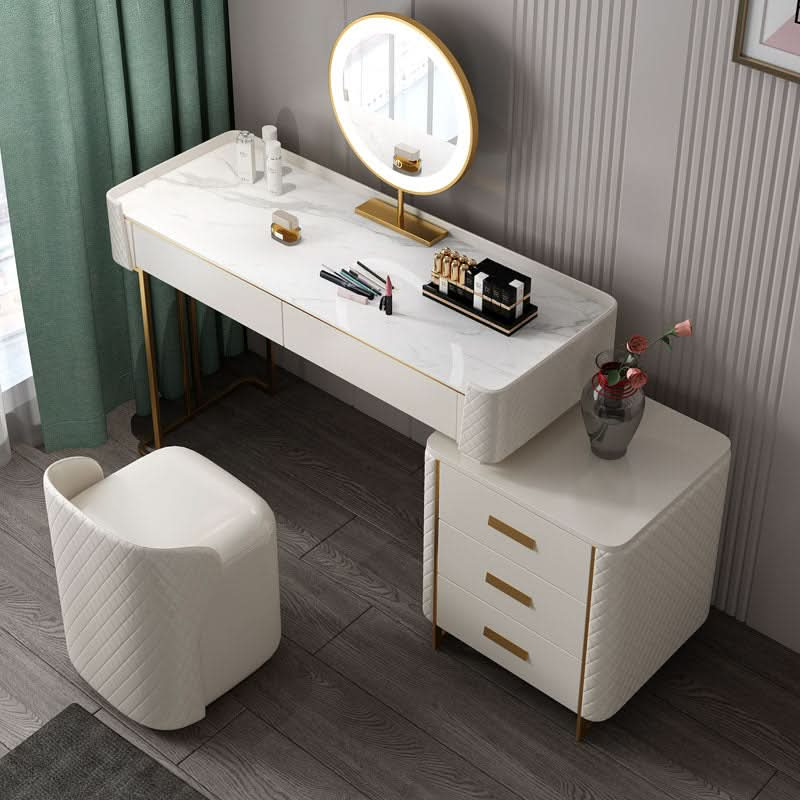 Allurea Dressing Table With LED Mirror, Grey | Weilai Concept