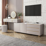 Della Dressing Table With Sideboard, Corner Dressing Table, Extendable