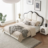 Tracy Cream Double Bed, White | Weilai Concept