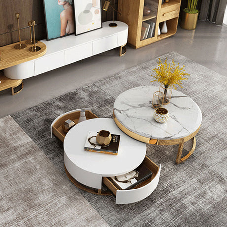 Regalia Coffee Table Set, White & Gold | Weilai Concept