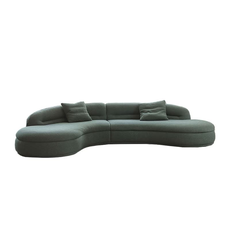 Yannik Curved Three Seater Sofa, Green