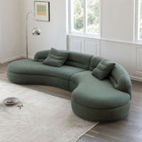 Yannik Curved Three Seater Sofa, Green