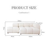 Lysander Velvet Module Three Seater Sofa, White