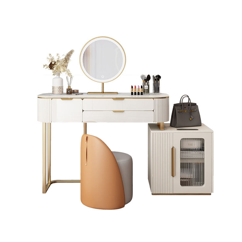 Hines Dressing Table with Mirror, Cream