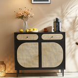 Barbary Rattan Sideboard, Black